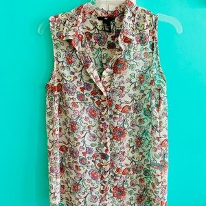 Floral Sleeveless Blouse